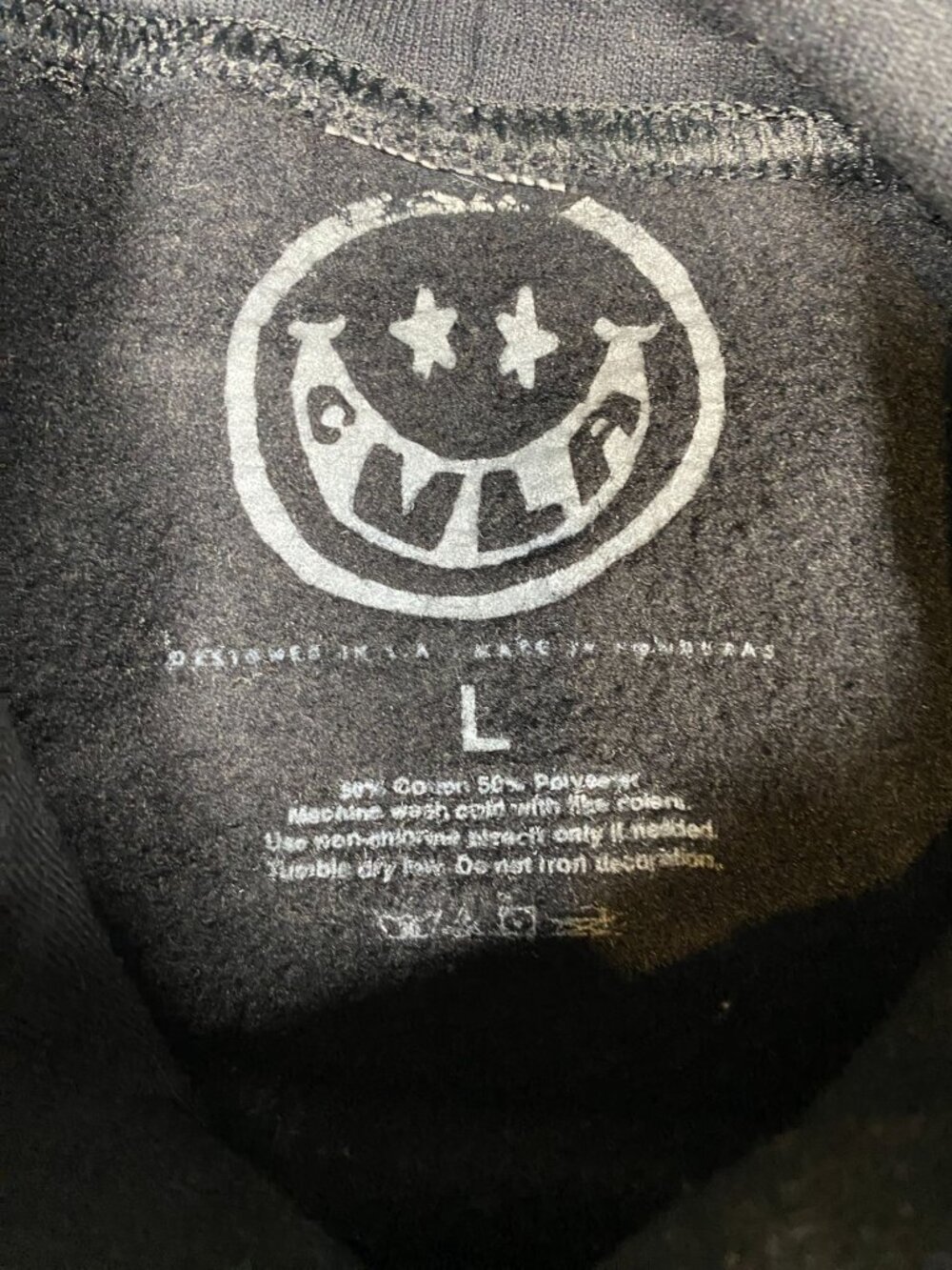 VCLA Ashes To Ashes Hoodie Black Large Cotton Blend Sweatshirt Kangaroo Pocket - Picture 3 of 4